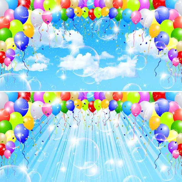气球天空背景μπαλόνι φόντο του ουρανού — 图库矢量图片