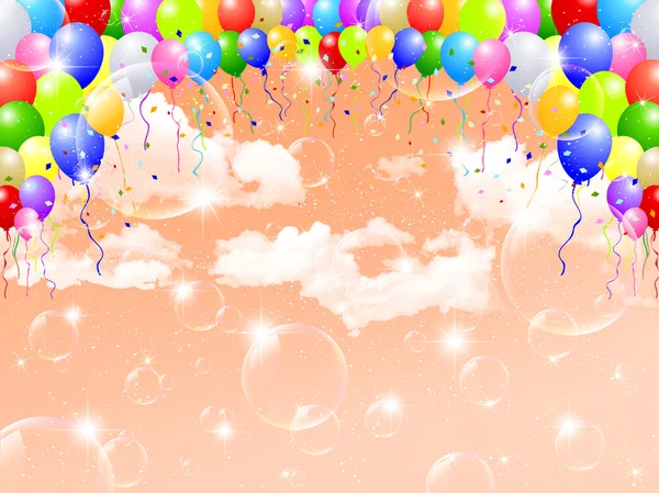 Luftballons fallen in den Hintergrund — Stockvektor