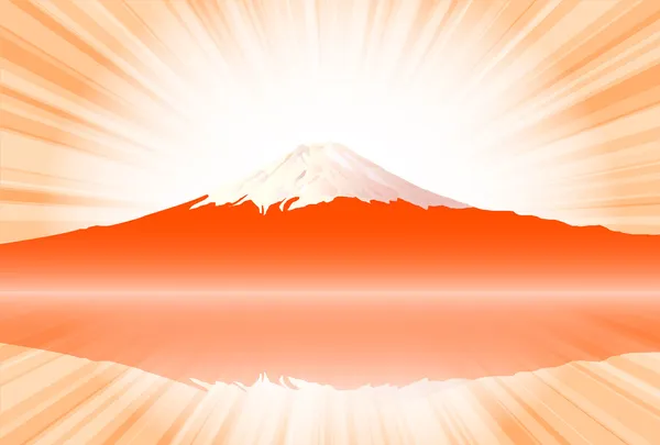 Tarjeta de Año Nuevo Fuji sunrise — Vector de stock