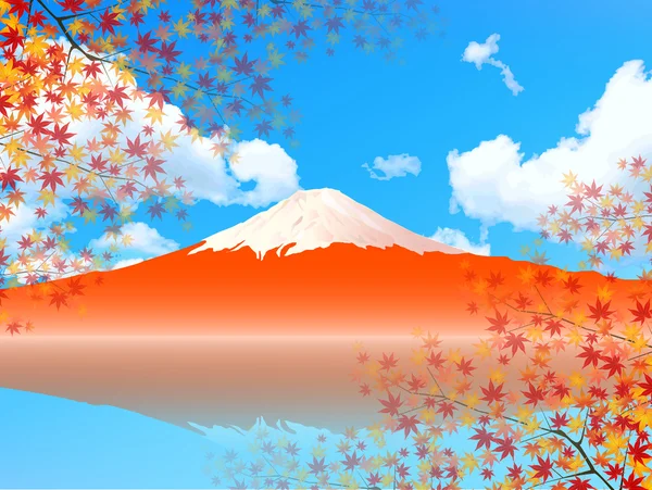 Fuji fond d'érable — Image vectorielle