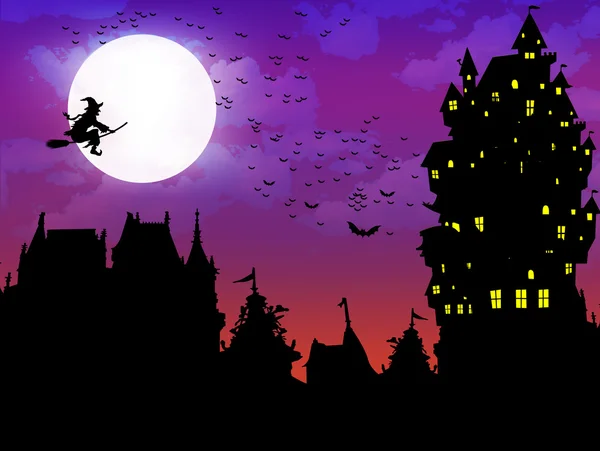 Halloween nacht hemelachtergrond — Stockvector