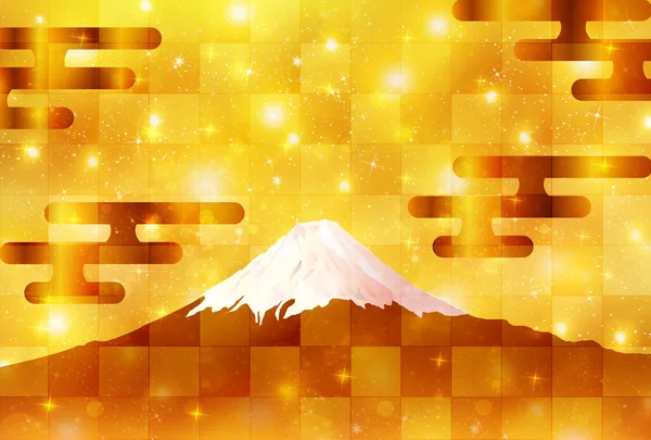 富士新年のグリーティング カードの背景 — ストックベクタ
