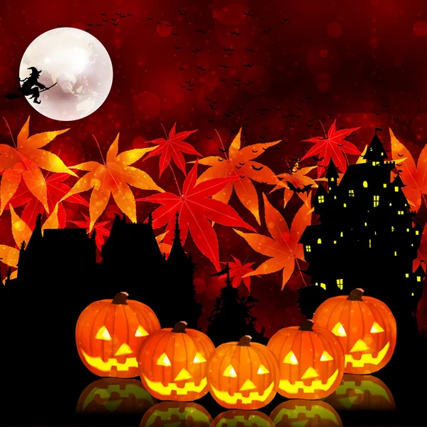 Halloween esdoorn achtergrond — Stockvector