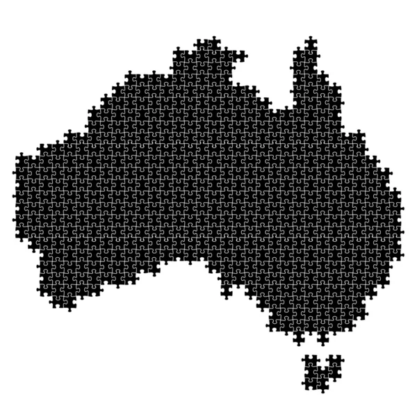 Puzzle mapa Austrálie — Stockový vektor