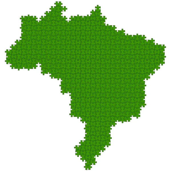 Brasil mapa rompecabezas — Archivo Imágenes Vectoriales