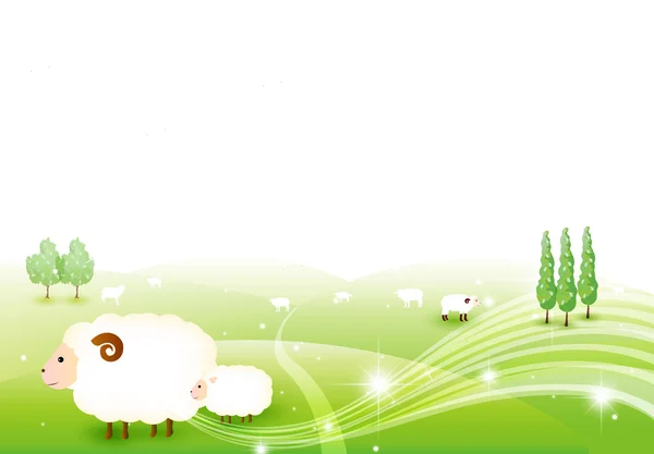 Sheep greeting cards background — Stock Vector