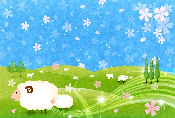 Sheep greeting cards background — Stock Vector