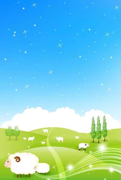 Sheep greeting cards background — Stock Vector