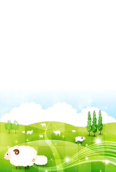 Sheep greeting cards background — Stock Vector