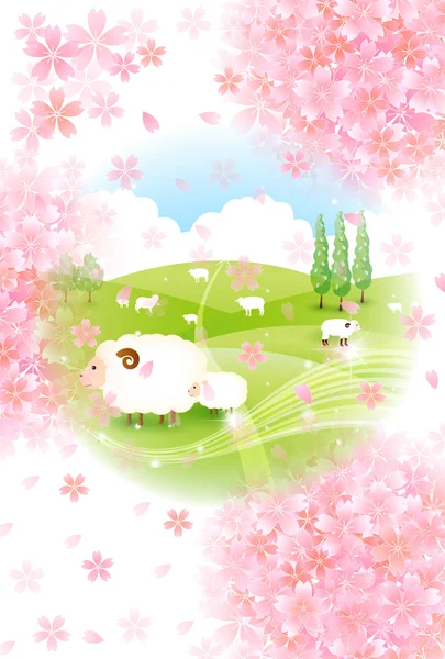 Sheep greeting cards background — Stock Vector