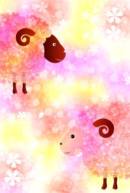 koyun kartpostal arka plan