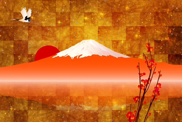 Fuji cartes de voeux fond — Image vectorielle