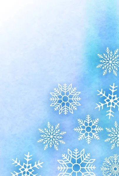 Sneeuw Kerstmis Aquarel Winter Achtergrond — Stockvector