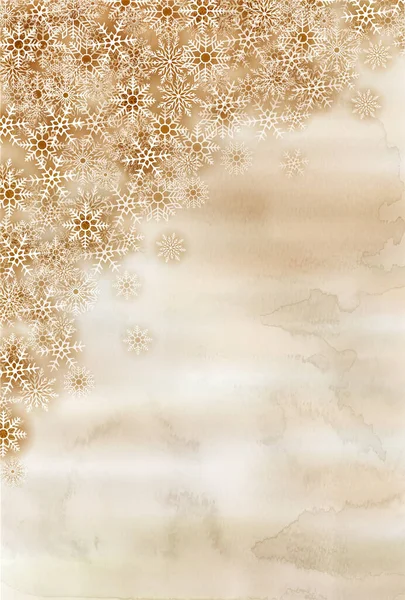 雪のクリスマス水彩冬の背景 — ストックベクタ