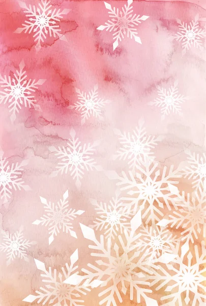 Snow Christmas Watercolor Winter Background — Stock Vector