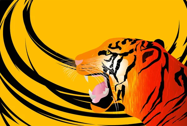 Tigre Año Nuevo Tarjeta Tigre Patrón Fondo — Vector de stock