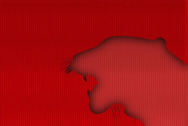 Tiger Nouvel Carte Silhouette Arrière Plan — Image vectorielle