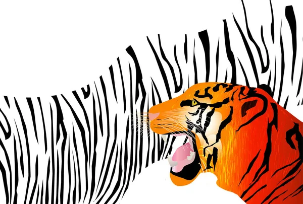 Tigre Nouvel Carte Tigre Motif Fond — Image vectorielle