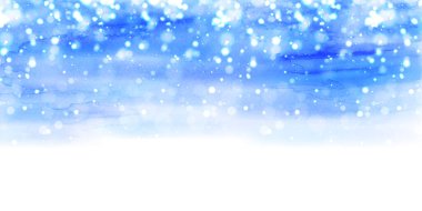 Karlı Noel kış suluboya arka planı 