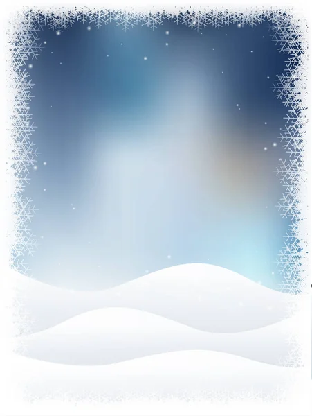 Sneeuw Kerst Winter Aquarel Achtergrond — Stockvector