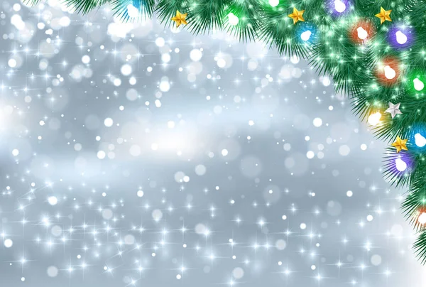 Sneeuw Kerst Winter Aquarel Achtergrond — Stockvector