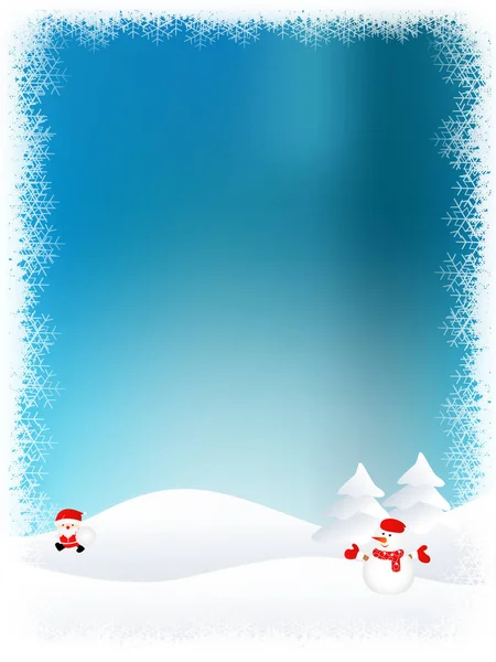 Snow Christmas Winter Watercolor Background — Stock Vector