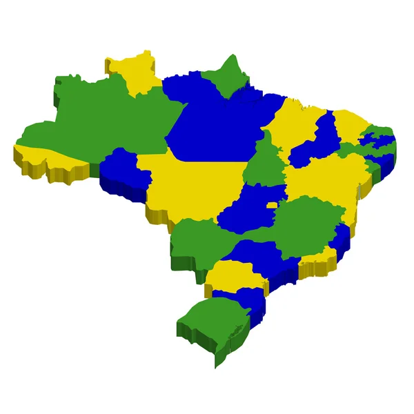 Brazilië kaart landen — Stockvector