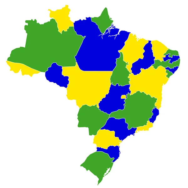 Brasil mapa países — Vector de stock