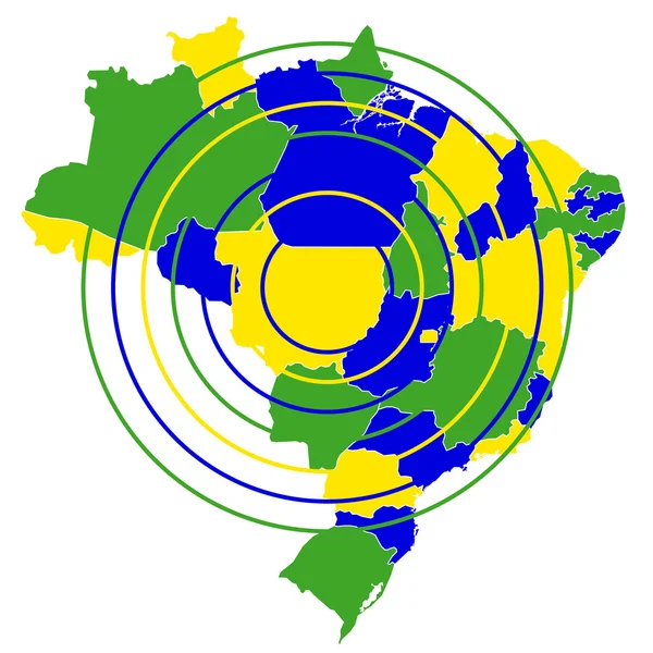 Brasils kartland – stockvektor