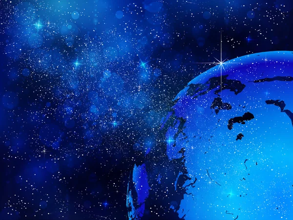 Hintergrund Erde und Weltraum — Stockvektor