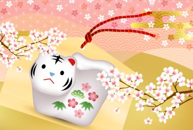 Kaplan Yeni Yıl Kart Japon desenli geçmişi 