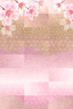 Kiraz Çiçeği Yeni Yıl Kart Japon desenli geçmişi 