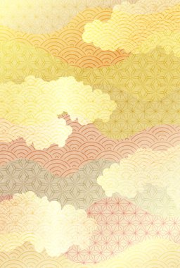 Japon desenli yeni yıl kartı dokusu 