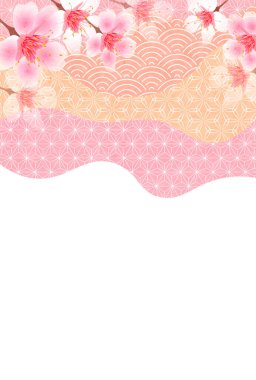 Kiraz Çiçeği Yeni Yıl Kart Japon desenli geçmişi 