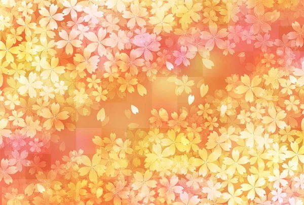 Kiraz Çiçeği Yeni Yıl Kart Japon Desenli Geçmişi — Stok Vektör