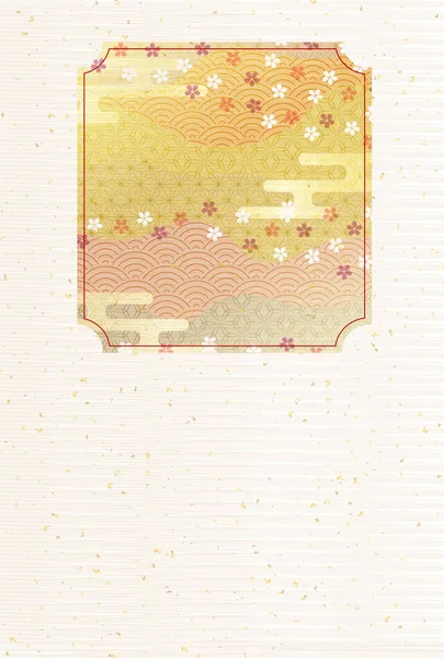桜の日本のパターン新年のカードの背景 — ストックベクタ