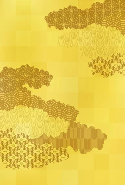 Japans Patroon Nieuwjaar Kaart Textuur Achtergrond — Stockvector