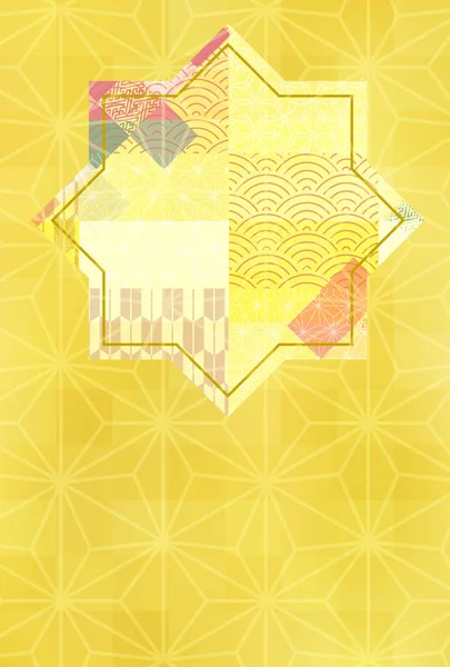 Japanische Muster New Year Karte Textur Hintergrund — Stockvektor