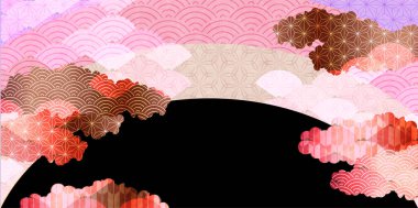 Japon desenli yeni yıl kartı dokusu 