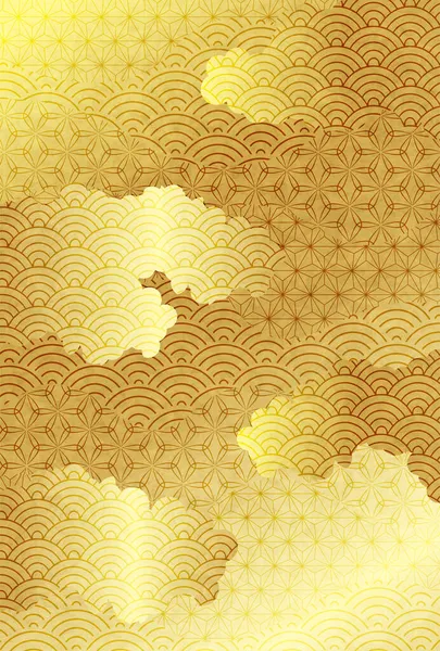 Japanische Muster New Year Karte Textur Hintergrund — Stockvektor