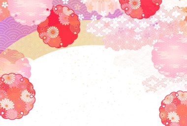 Kiraz Çiçeği Yeni Yıl Kart Japon desenli geçmişi 