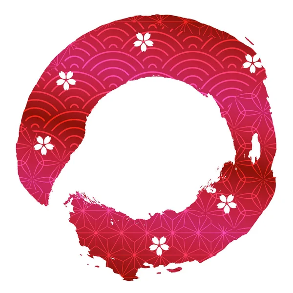 Třešňové Květy Nový Rok Karty Japonský Vzor Vír — Stockový vektor
