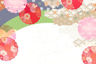 Kiraz Çiçeği Yeni Yıl Kart Japon desenli geçmişi 