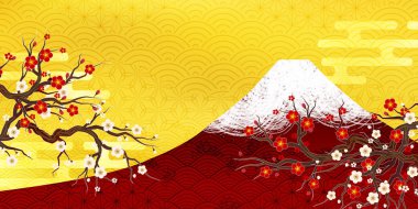 Erik Dağı 'nda. Fuji Yeni Yıl kartı geçmişi 