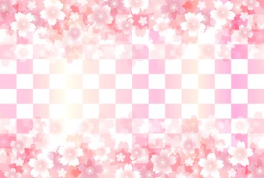 Kiraz çiçekleri bahar Japon desenli arka plan 