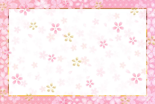 Cherry Blossoms Spring Japanese Pattern Background — Stock Vector