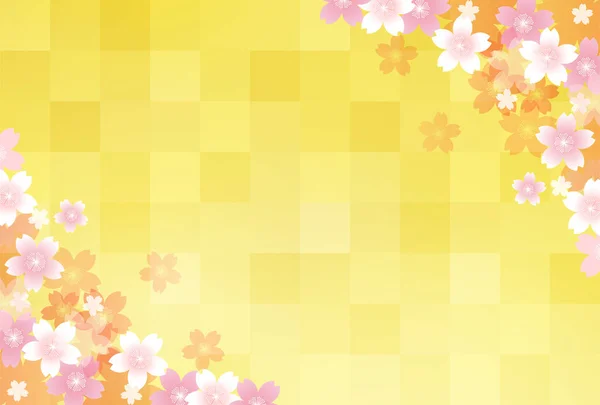 Třešňové Květy Jaro Japonský Vzor Pozadí — Stockový vektor