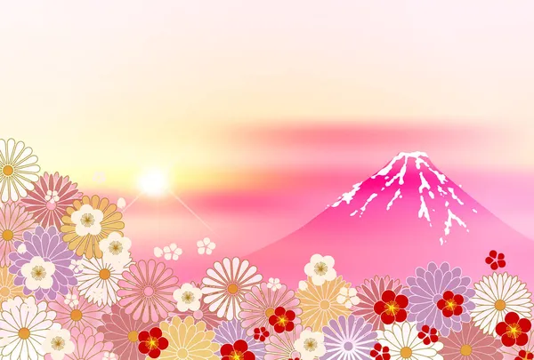 Flores Cerezo Fuji Fondo Patrón Japonés — Archivo Imágenes Vectoriales