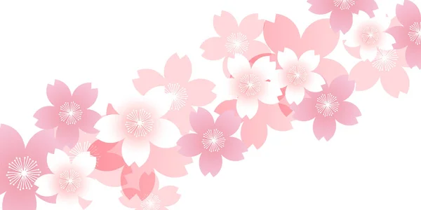 Flores Cerezo Primavera Patrón Japonés Fondo — Vector de stock