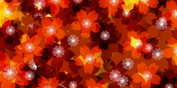 Kiraz Çiçekleri Bahar Japon Desenli Arka Plan — Stok Vektör